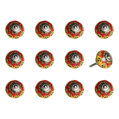 Pipers Pit Ceramic & Metal Multi Color Knob - 1.5 x 1.5 x 1.5 in., 12PK PI3093981